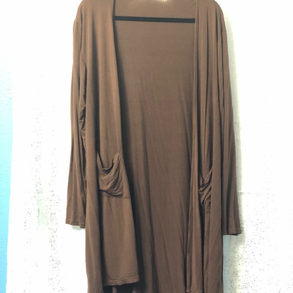 Brown Soft Cardigan with Pockets โ Size 3X - Picture 2 of 4